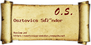 Osztovics Sándor névjegykártya