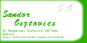sandor osztovics business card